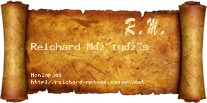 Reichard Mátyás névjegykártya